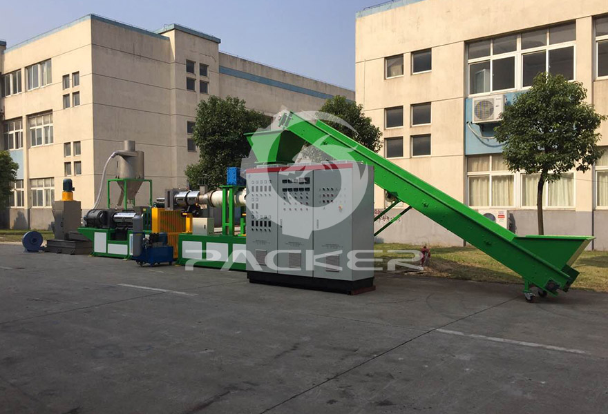 Plastic PP PE Flakes Granulating Line for PP woven bags